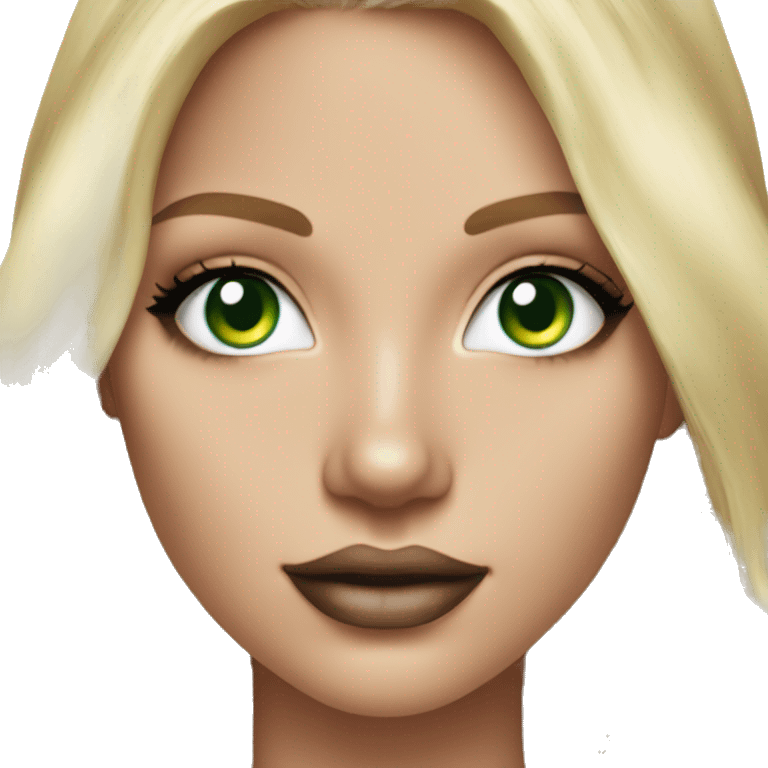 Realistic victoria secret model blonde green eyes  emoji