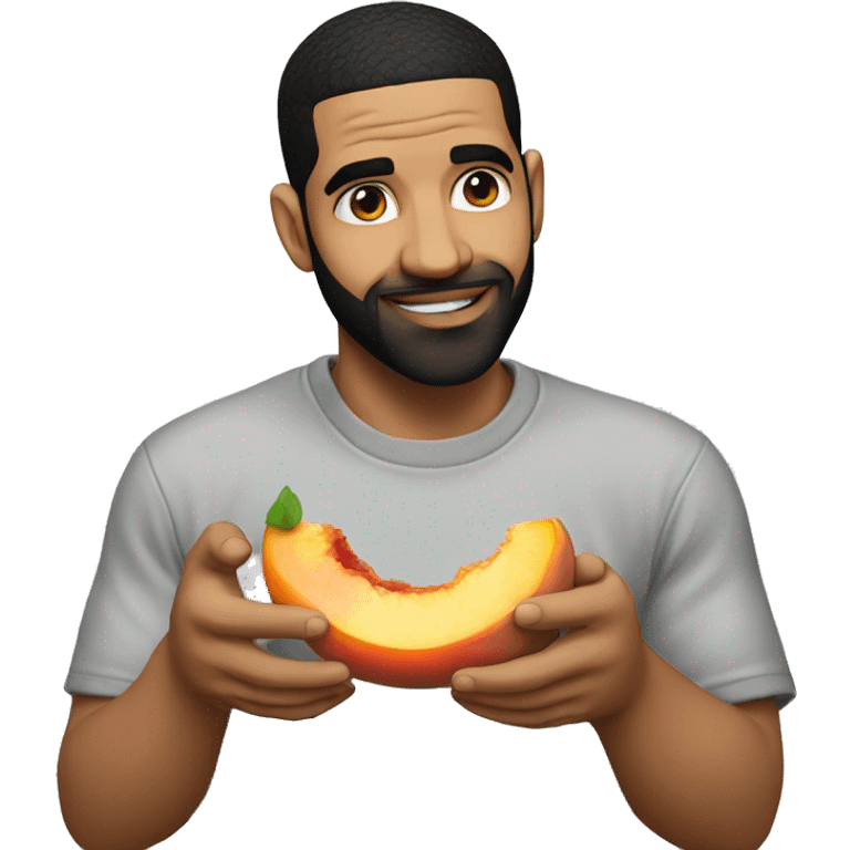 Drake eating a peach emoji