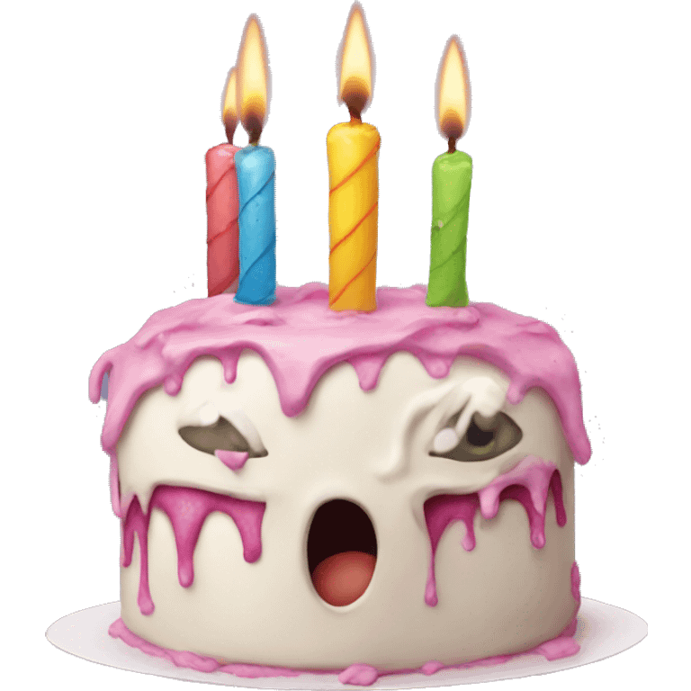 creepy birthday cake emoji