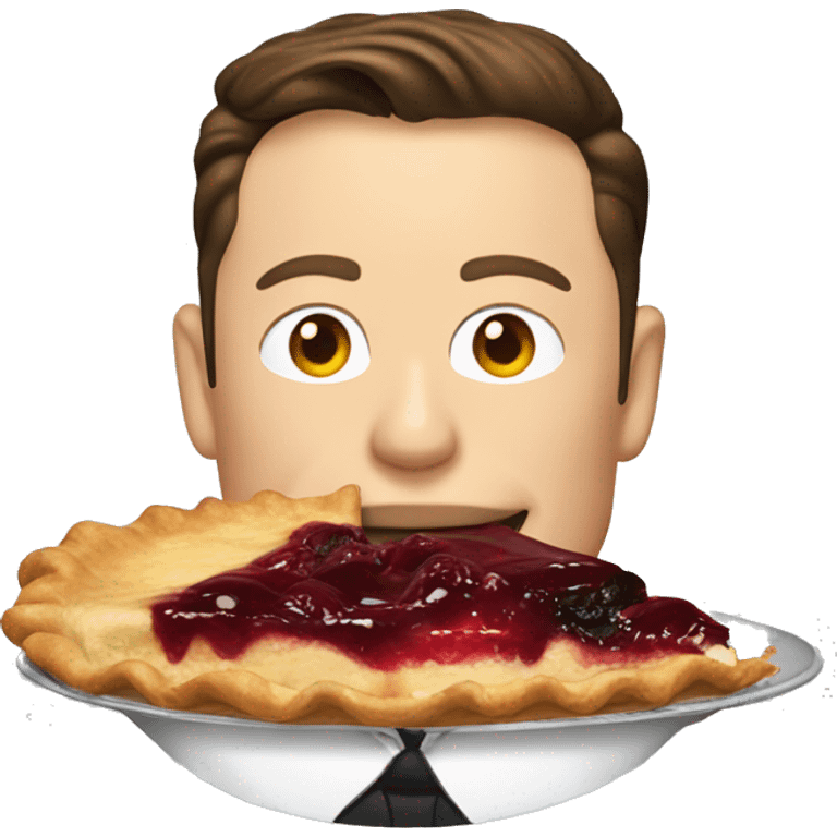 Elon Musk eating a pie emoji