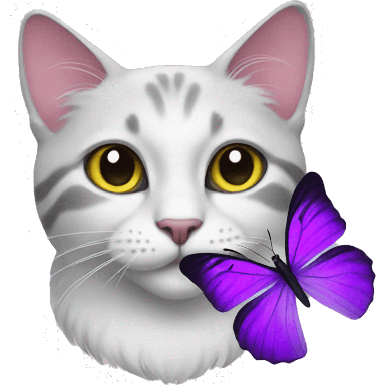 Cat with purple butterfly  emoji