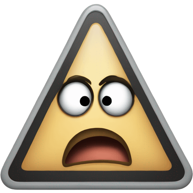 Warning triangle with face emoji