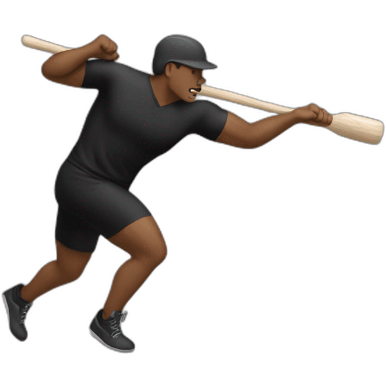 extreme hammer throw wearing black emoji