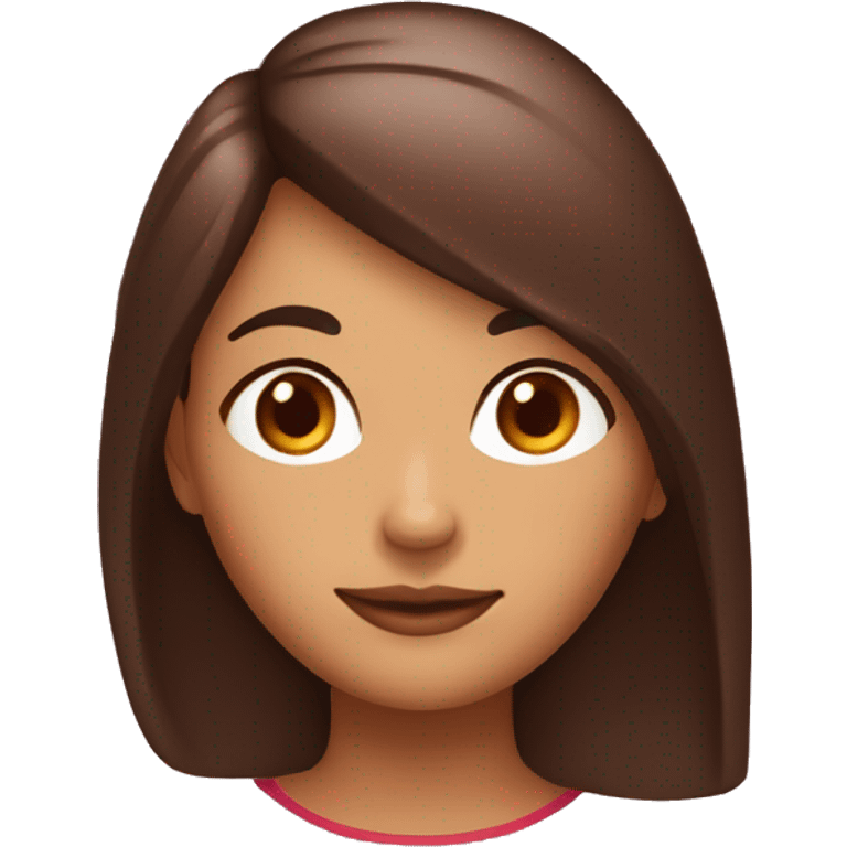 chica de apariencia de 16 años pelo color chocolate rojiso  emoji