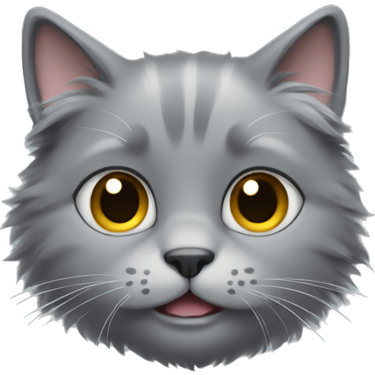 fluffy gray cat emoji