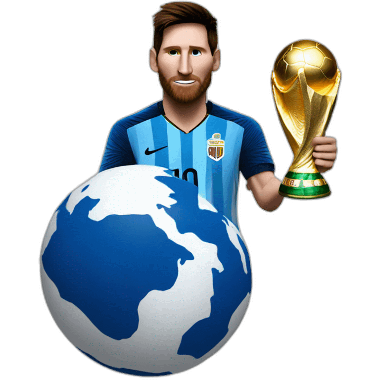 Messi with the world cup emoji