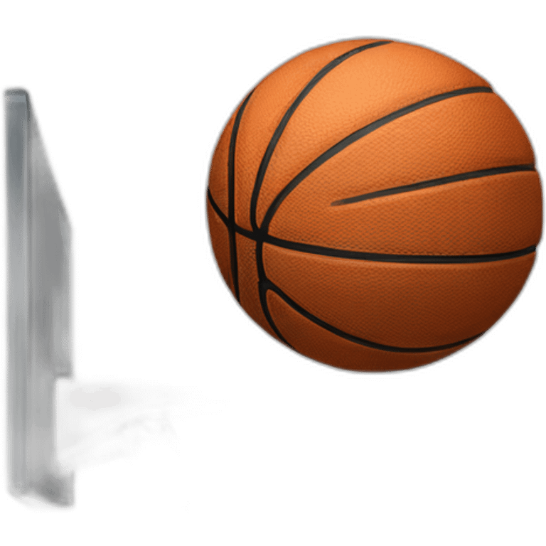 An basketball flying threw a basket emoji