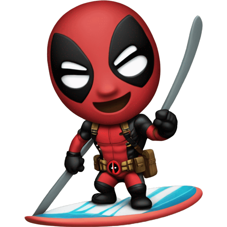 deadpool on a surfboard  emoji