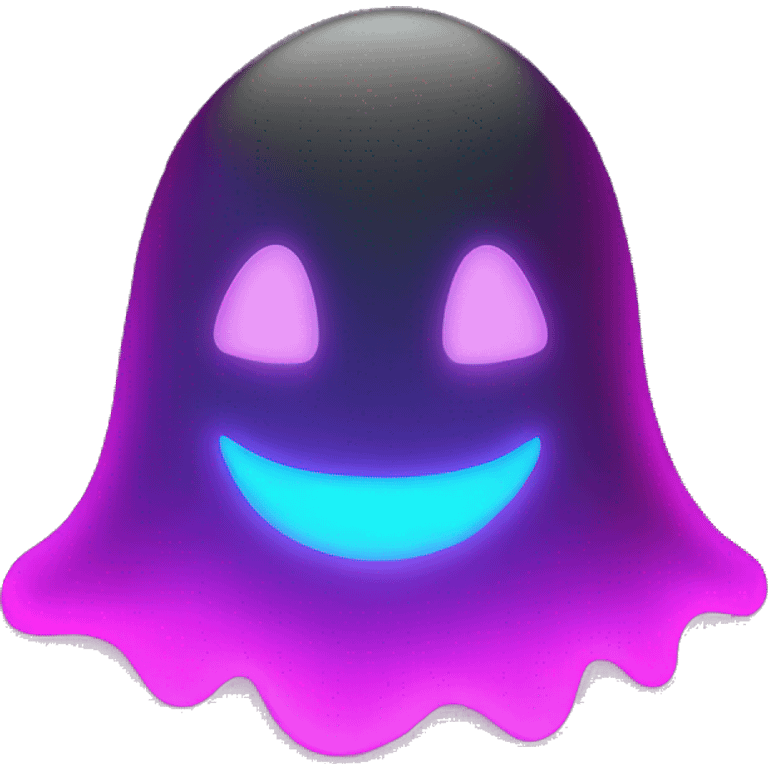 Make me a 3D ghost emoji in black and neon colors emoji