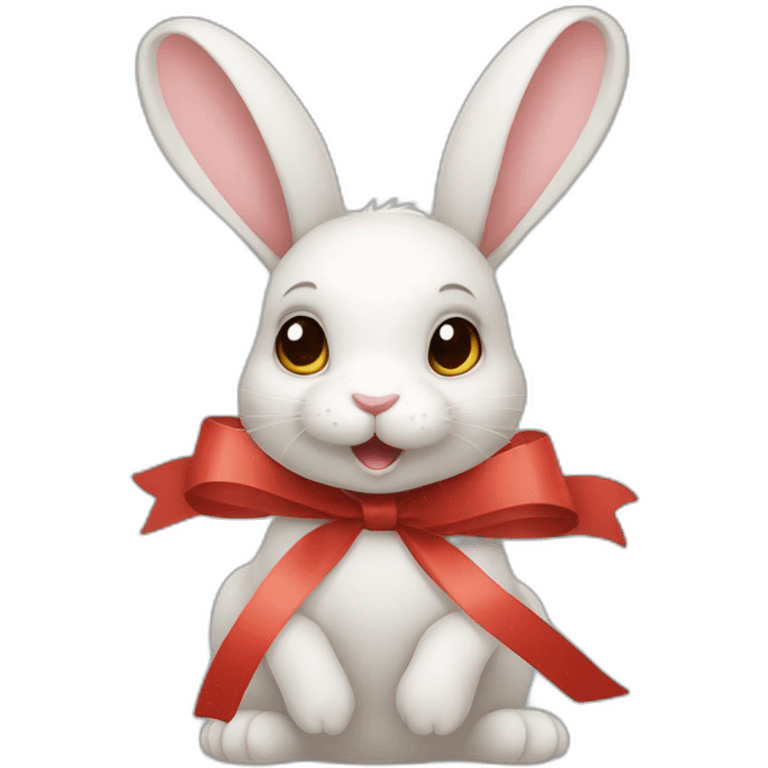 rabbit three ribbon emoji