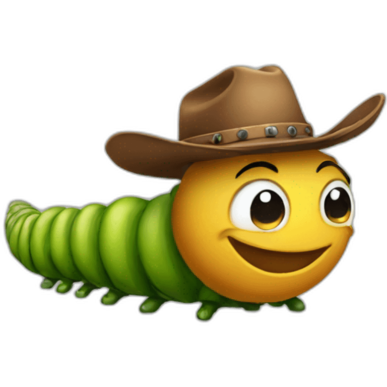 Caterpillar with a cowboy hat emoji