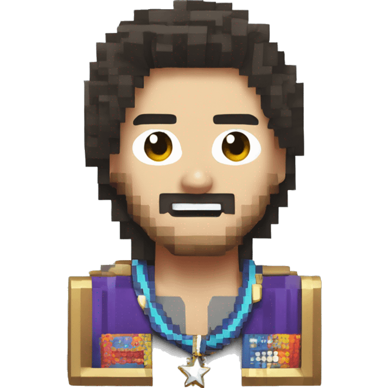 Pixel art, rock star medal emoji