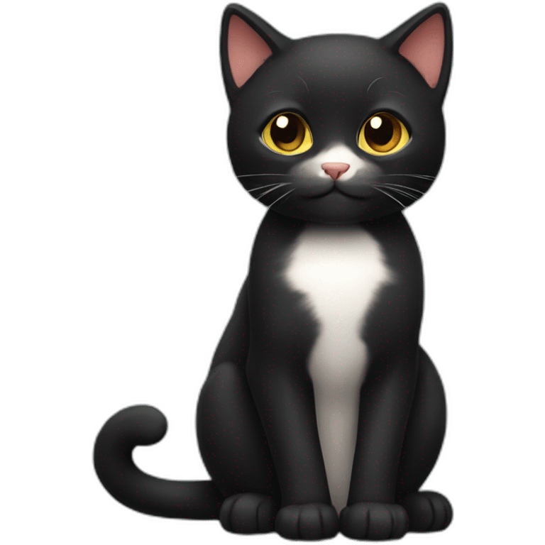 Tricolor black cat emoji