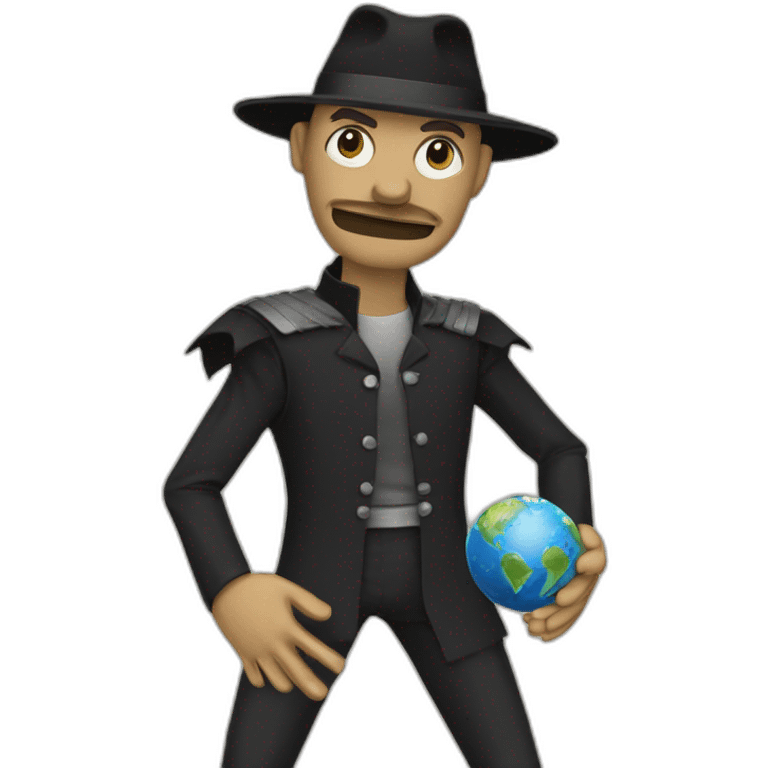 puppet master controlling the earth emoji