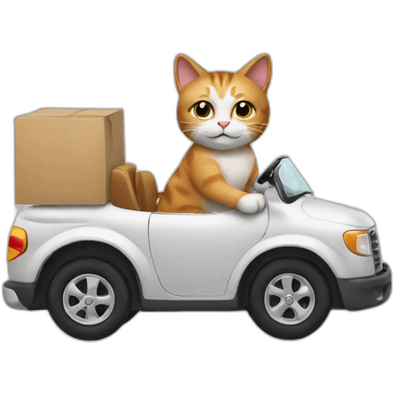 Cat driving emoji