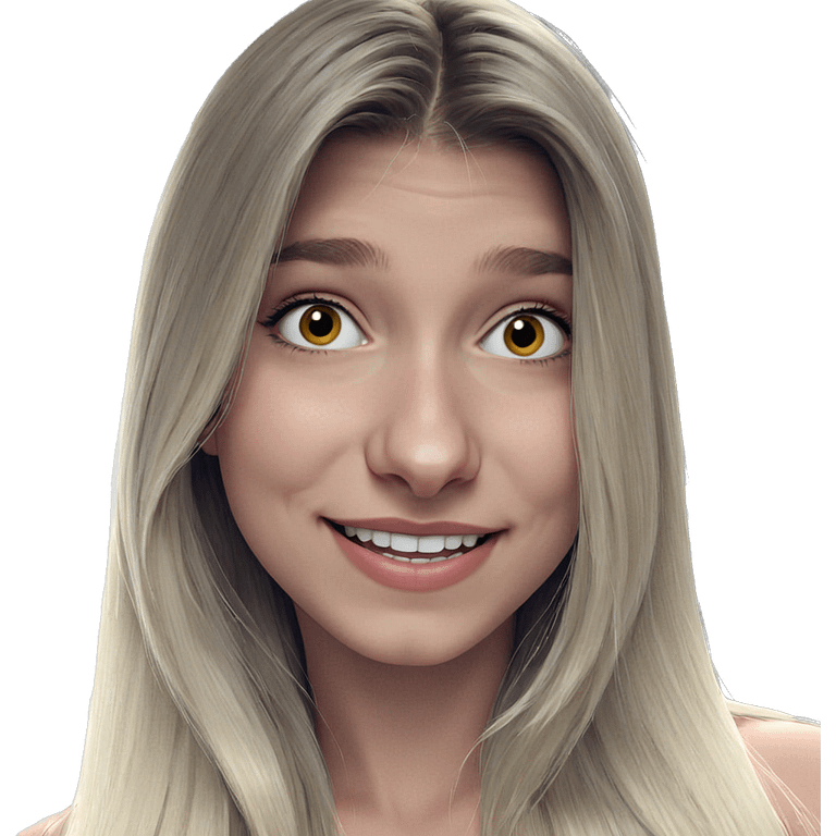 smiling girl with blonde hair emoji