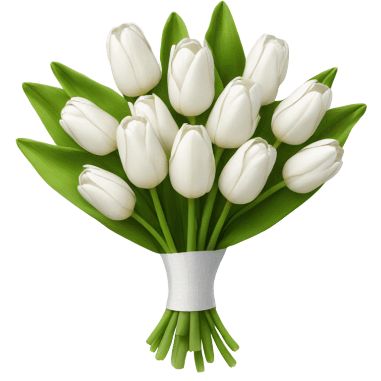 white tulip bouquet  emoji