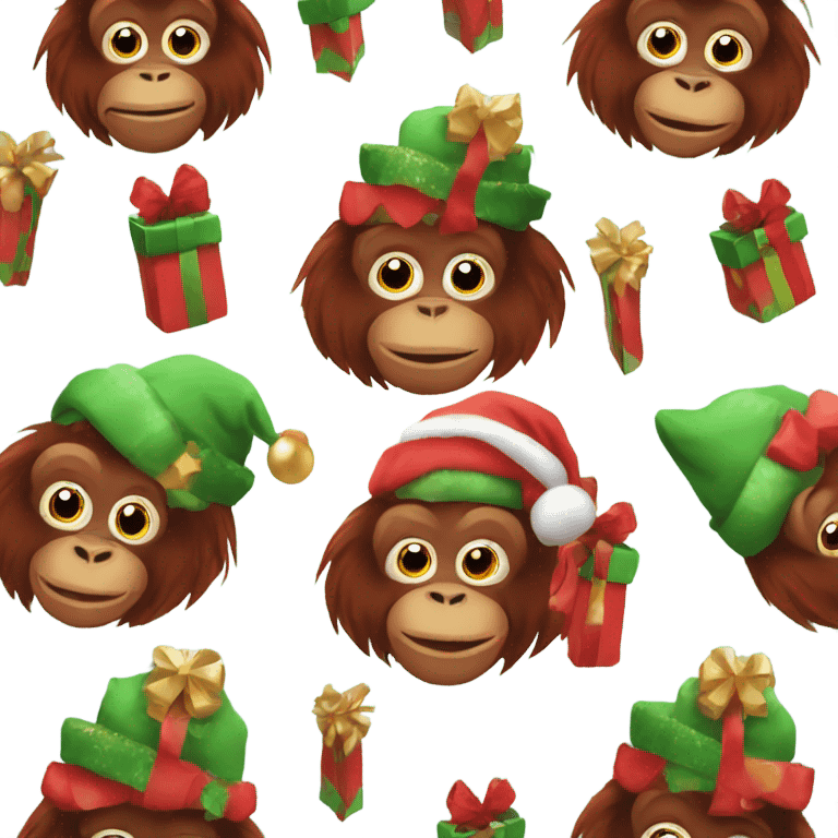 Orangutan at Christmas  emoji