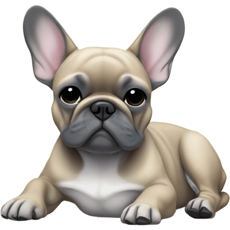 Blue fawn French bulldog sleeping laying down  emoji