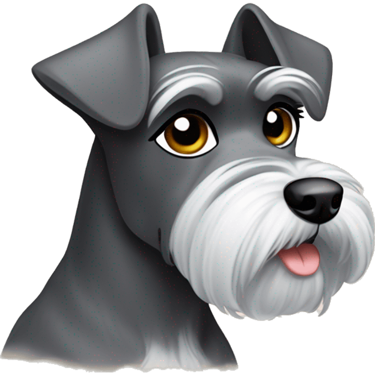 Miniature schnauzer pepper and salt  emoji