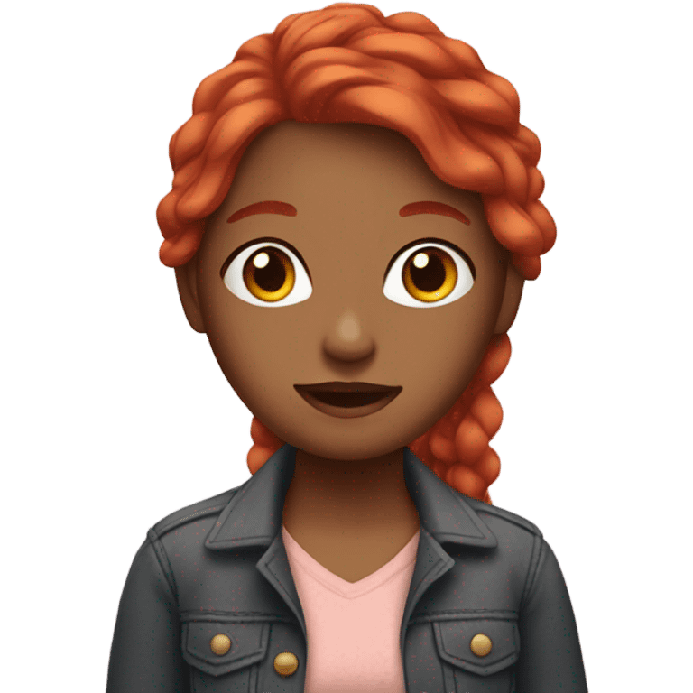 girl with red hair indoors emoji