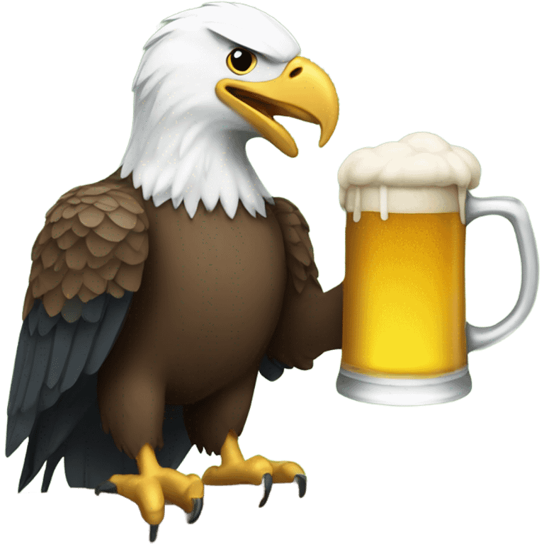 bald eagle holding a beer emoji