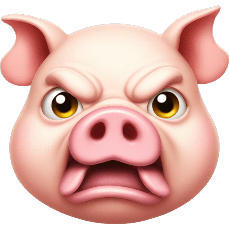 super fat angry pig head emoji