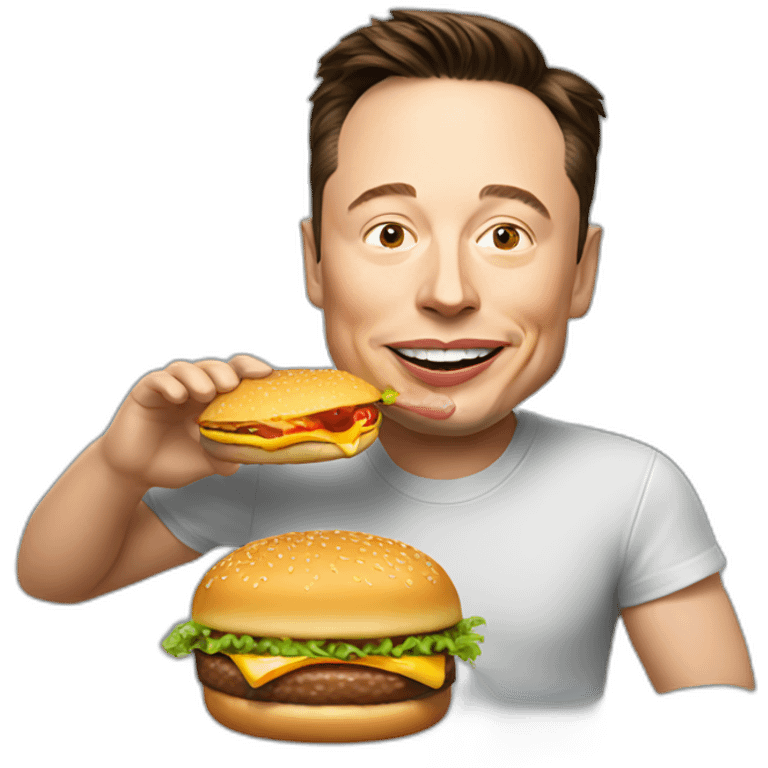 elon musk eating a burger emoji