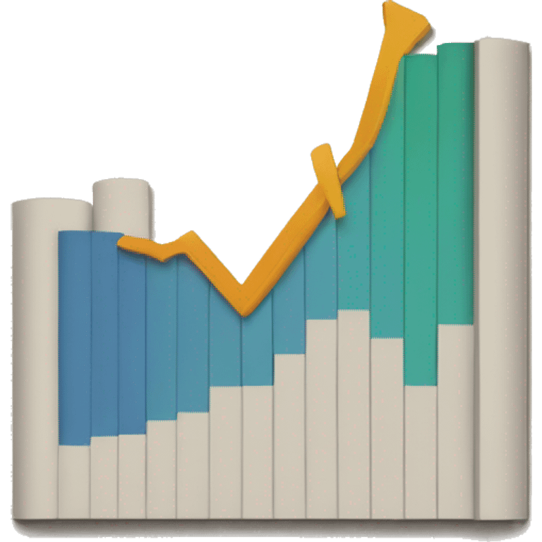 a paper with a bar chart and an upward trend emoji