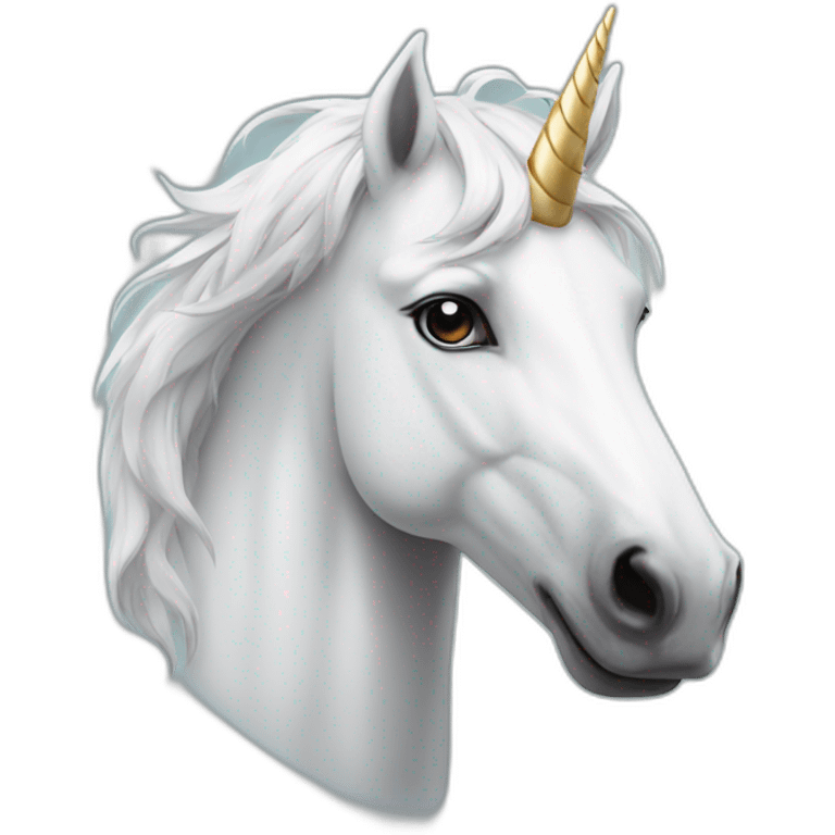 white horse with unicorn horn emoji