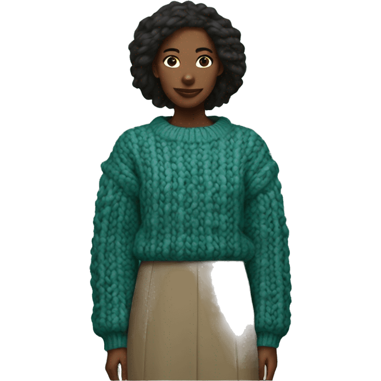 Sage blue green chunky knit sweater  emoji