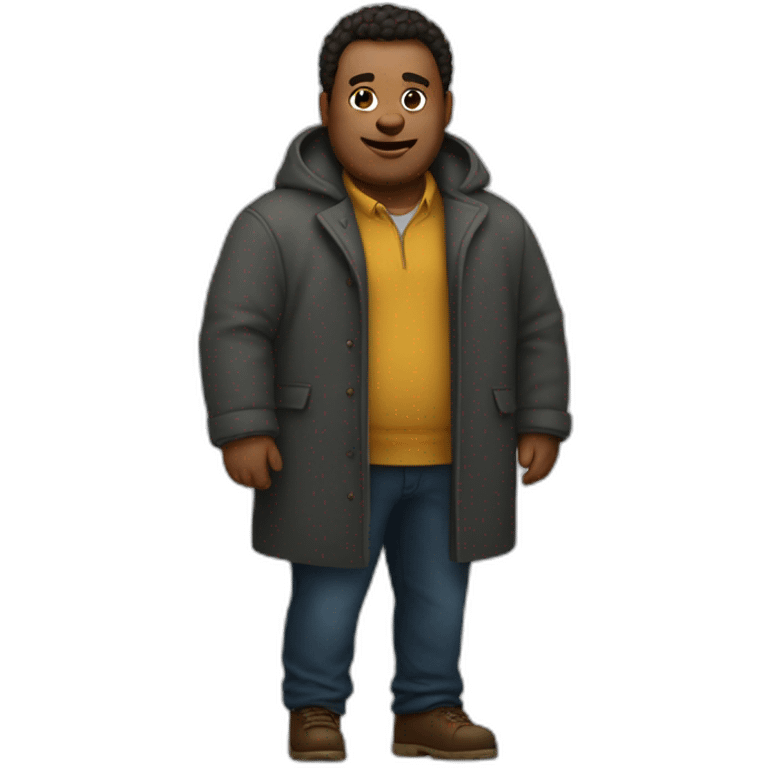 large man in a tiny undersized coat emoji