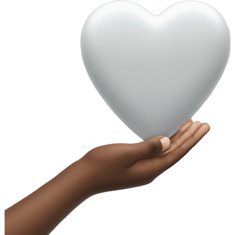 White heart in hand emoji