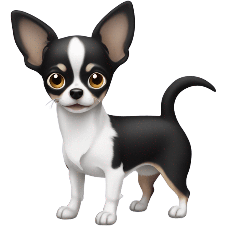 Black and white chihuahua emoji