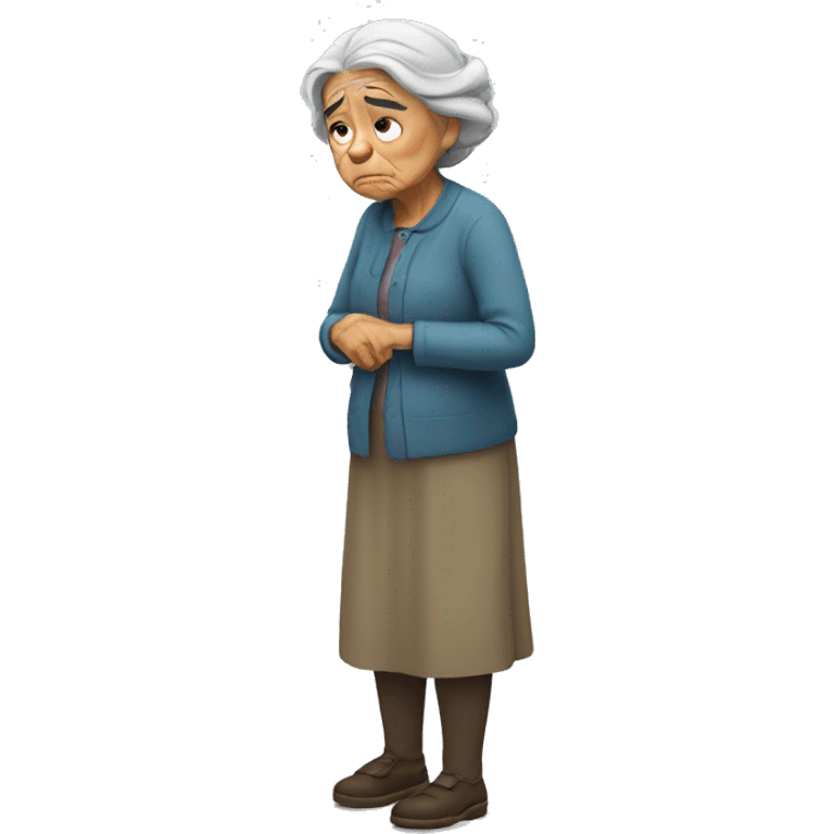 old woman sad standing  emoji