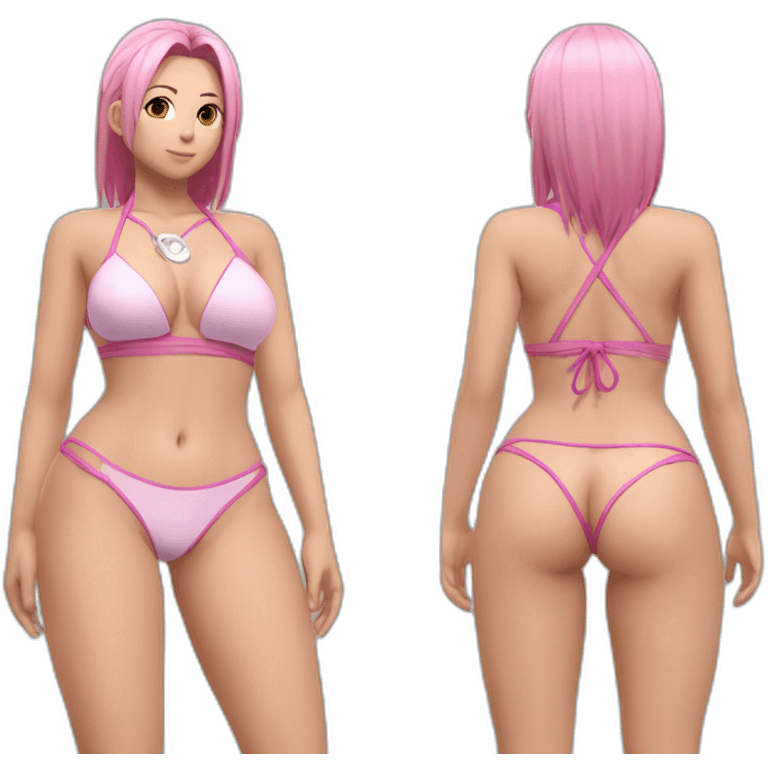 sakura haruno full body pawg micro bikini back focus emoji