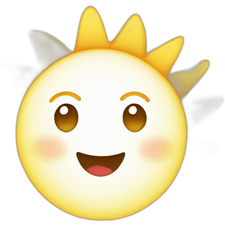 a smiling sun on a rainbow background emoji