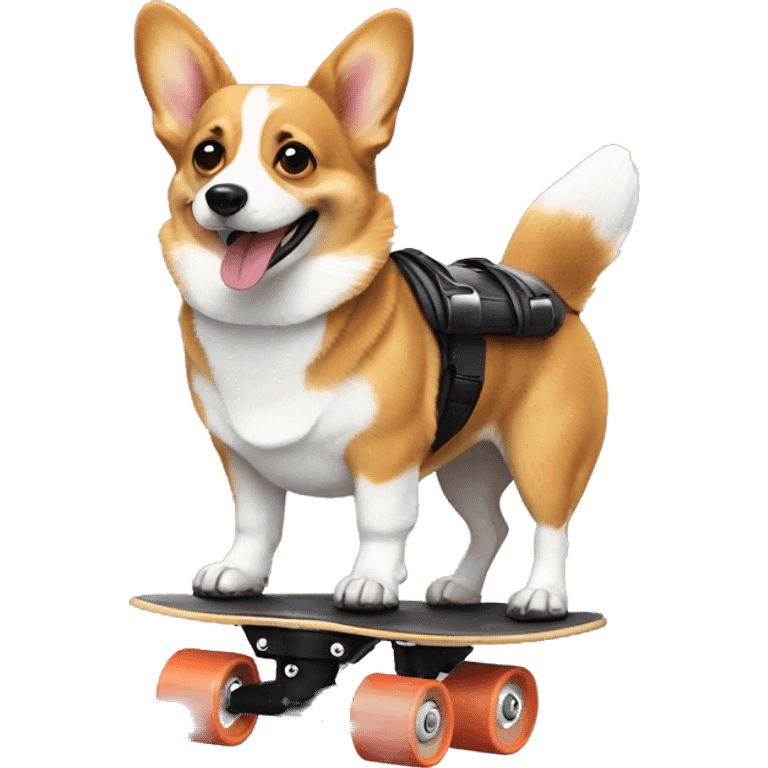 corgi with a roller skates emoji