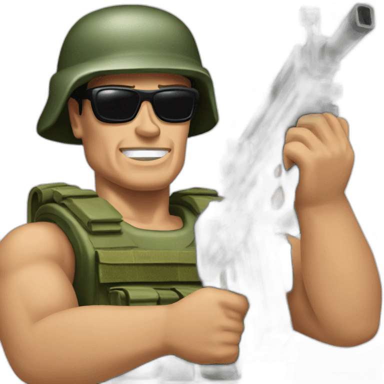 schwarzenegger commando machine gun emoji