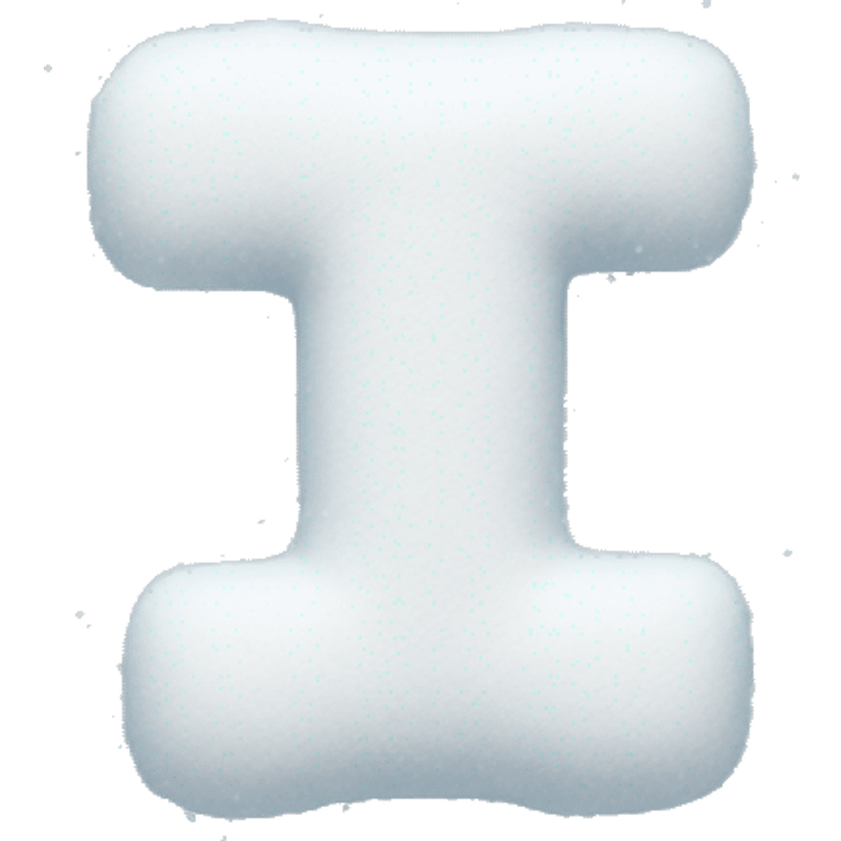 The letter T in the form of snow emoji