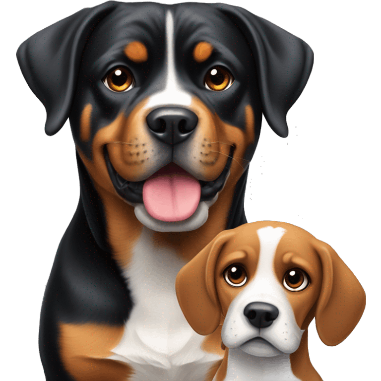 Rottweiler and a beagle emoji