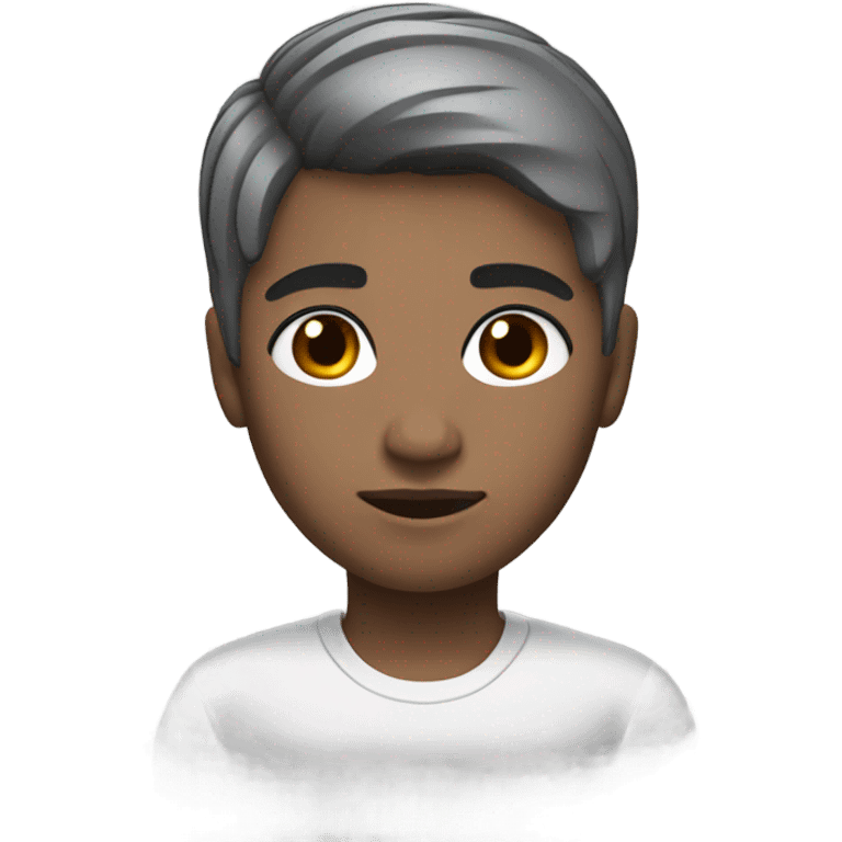 short hairstyle shaved temples oval face black eyes black hair with gray hair emoji