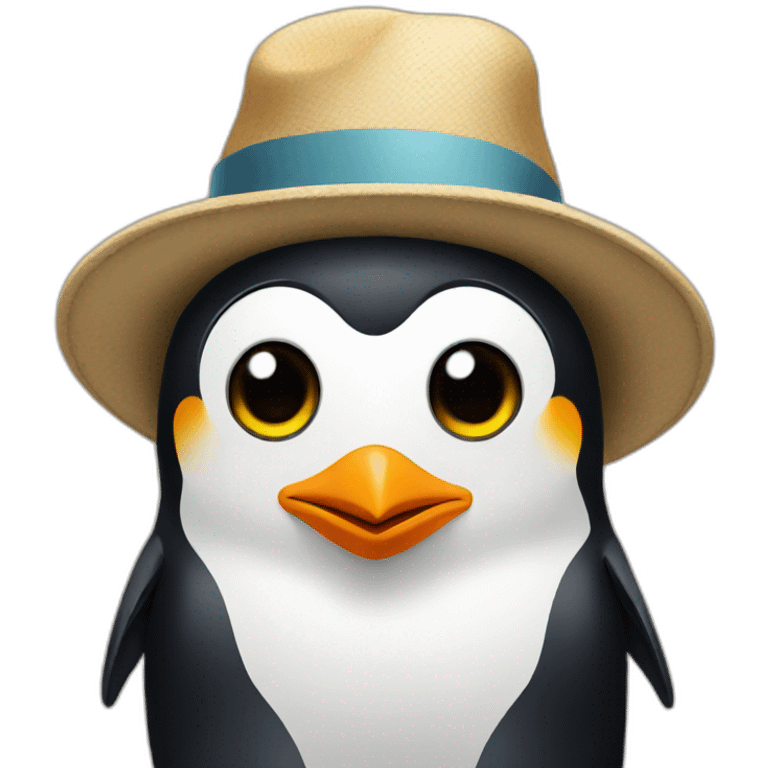 Penguin in a hat emoji