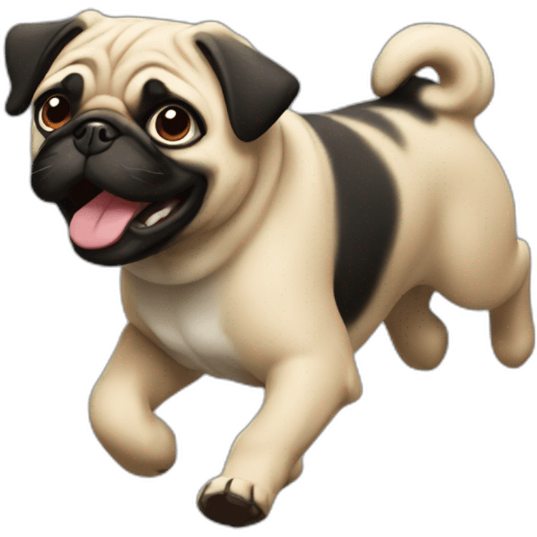 pug black running emoji