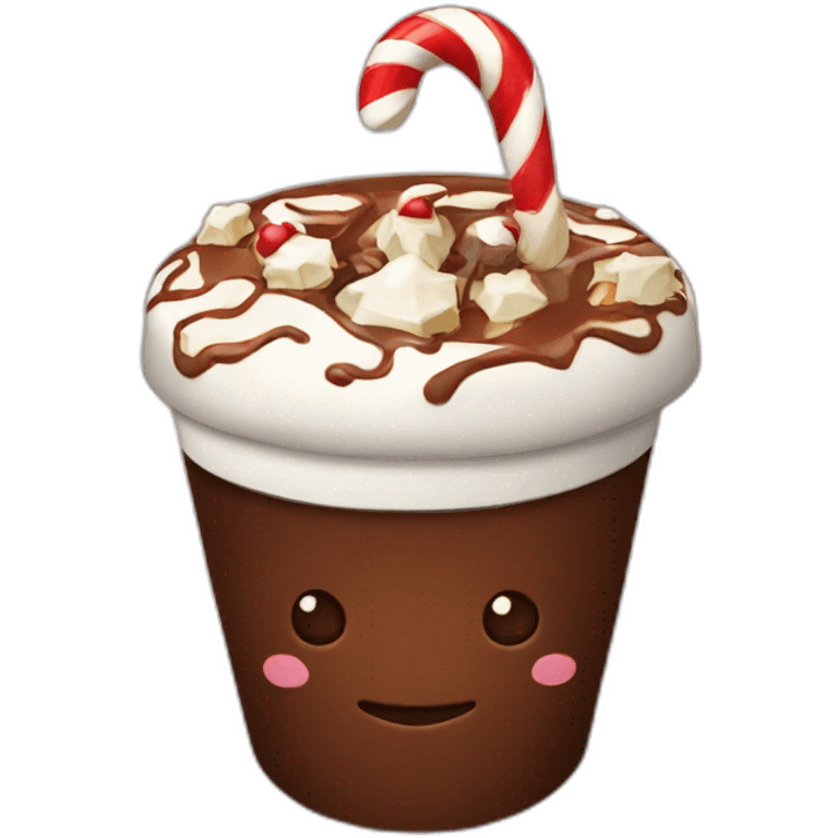 christmas cup with chocolate emoji