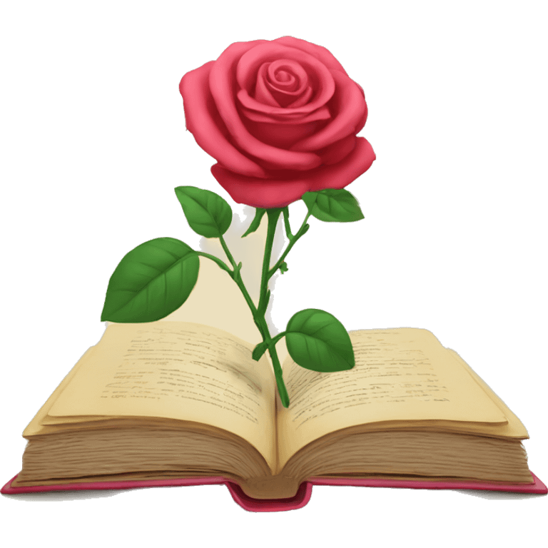 Libro con una rosa en el medio  emoji