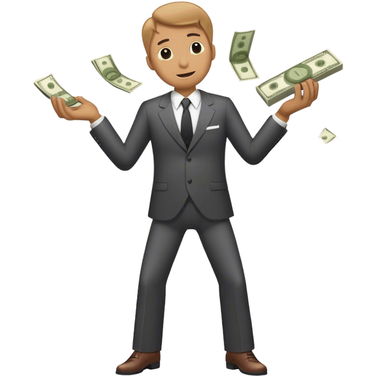 Man doing money spread emoji