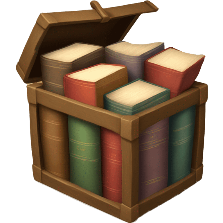 open box with old books inside  emoji