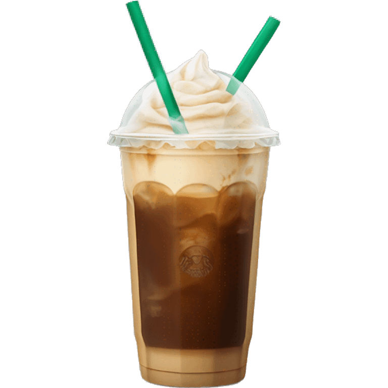 Starbuck ice coffee with ice cubes emoji