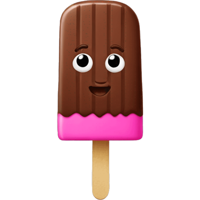 pink popsicle with chocolate emoji